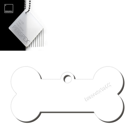 Acrylic Dog Bone Keyring - Multi Colours Blank Tags - Laserworksuk