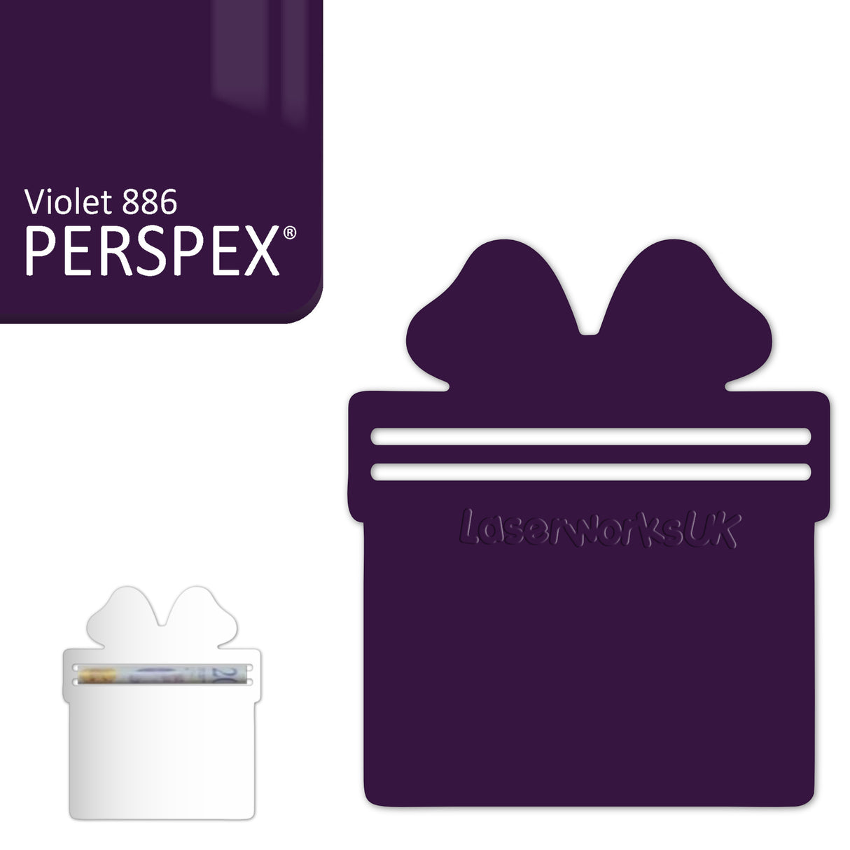 Acrylic Present Money Holder (Pack of 5) - Laserworksuk