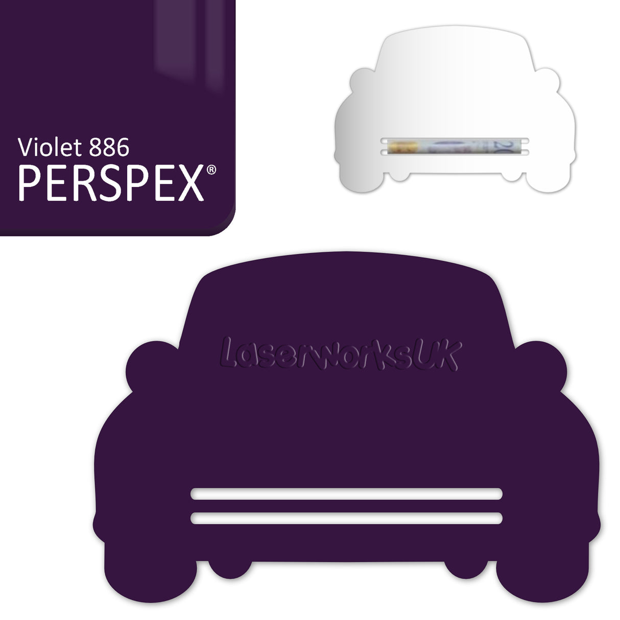 Acrylic Wedding Car Gift Money Holder Blanks - Laserworksuk