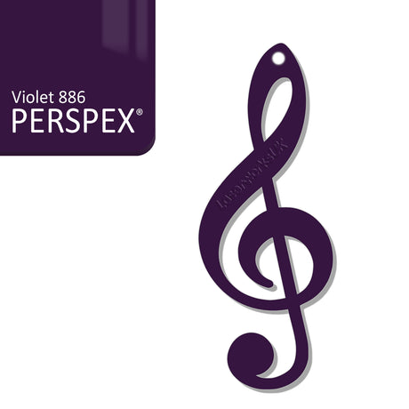 Acrylic Treble Clef Keyring - Music Student Gifts - Laserworksuk