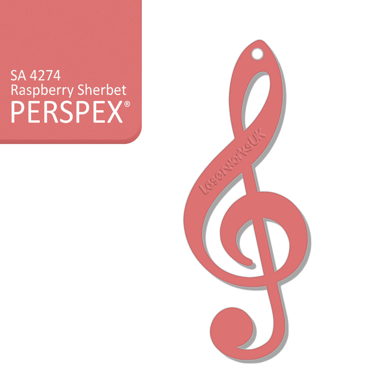 Acrylic Treble Clef Keyring - Music Student Gifts - Laserworksuk