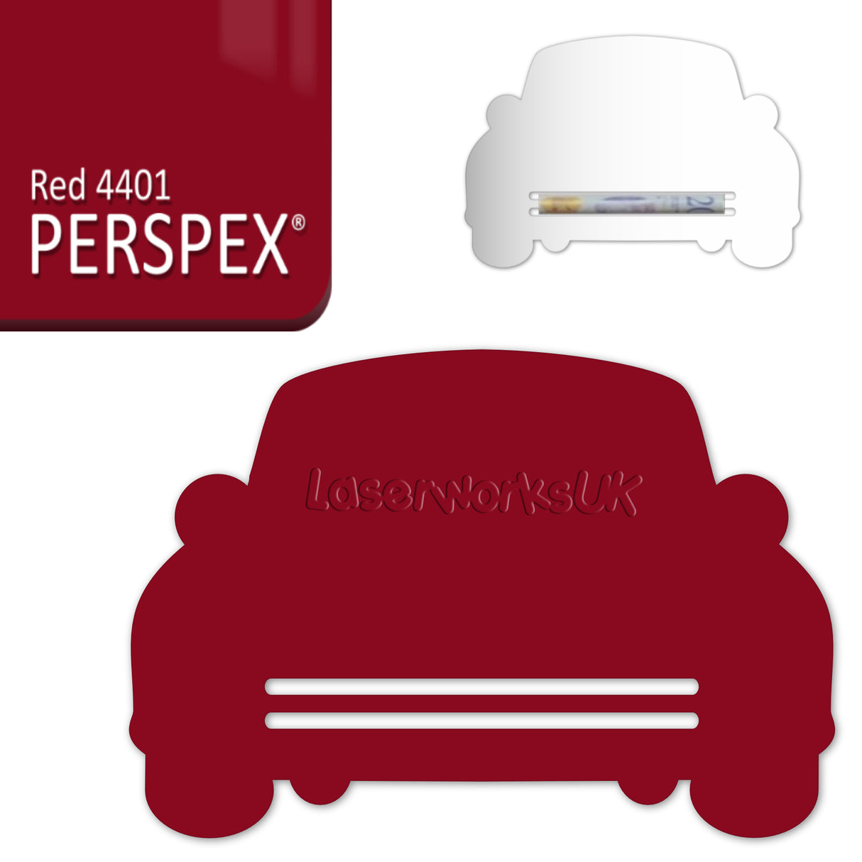Acrylic Wedding Car Gift Money Holder Blanks - Laserworksuk