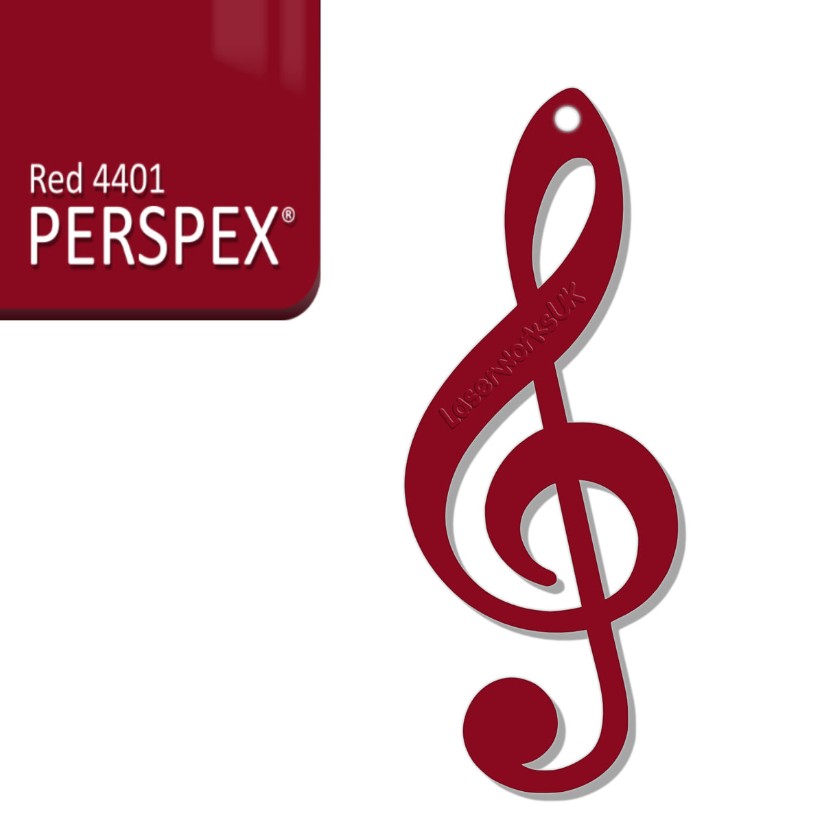 Acrylic Treble Clef Keyring - Music Student Gifts - Laserworksuk