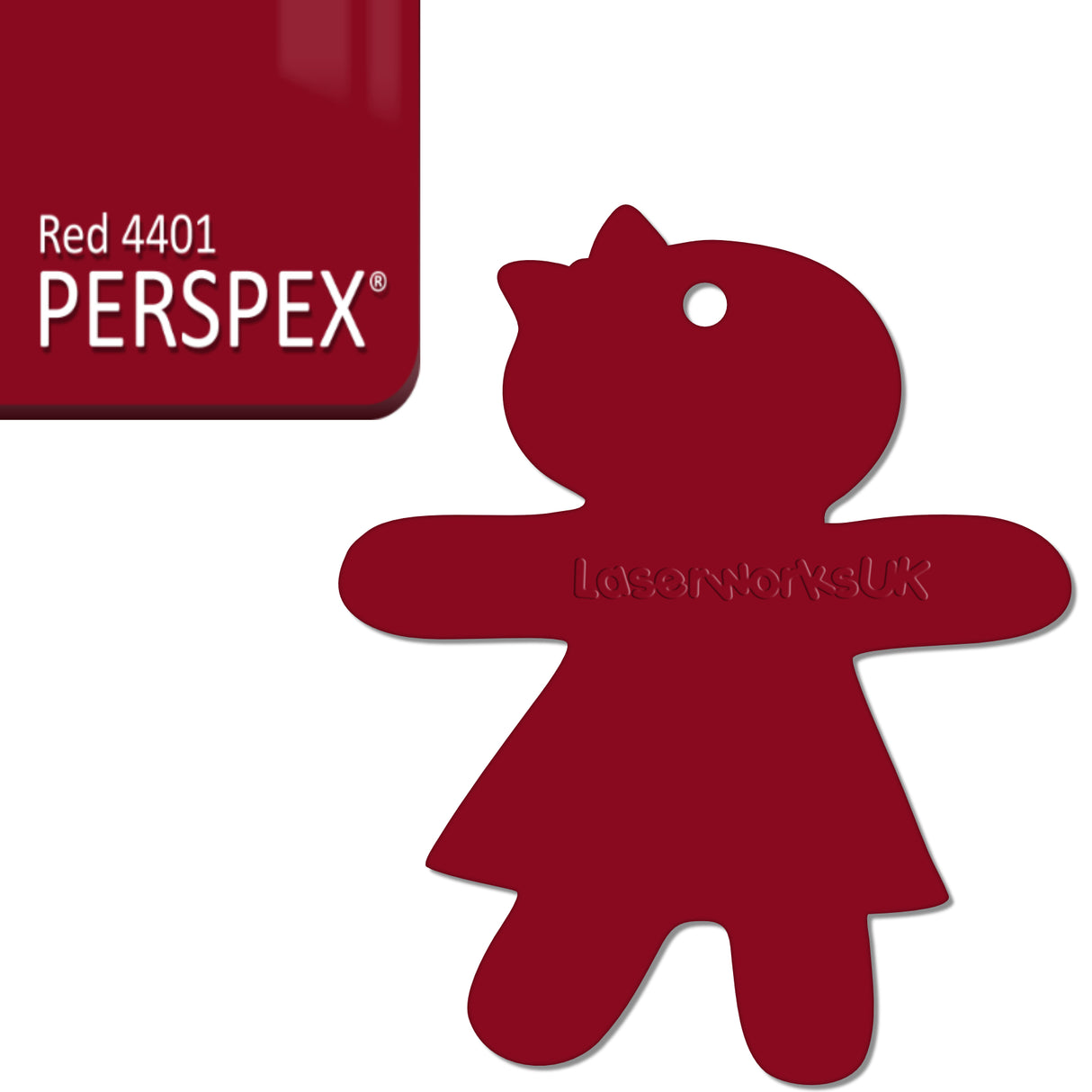 Acrylic Christmas Gingerbread Girl Decorations (Pack of 12) - Laserworksuk