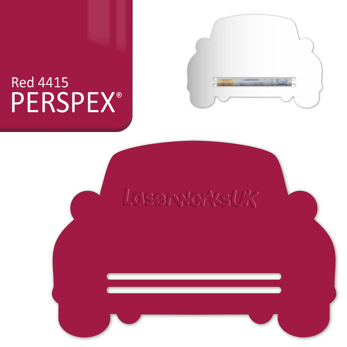 Acrylic Wedding Car Gift Money Holder Blanks - Laserworksuk