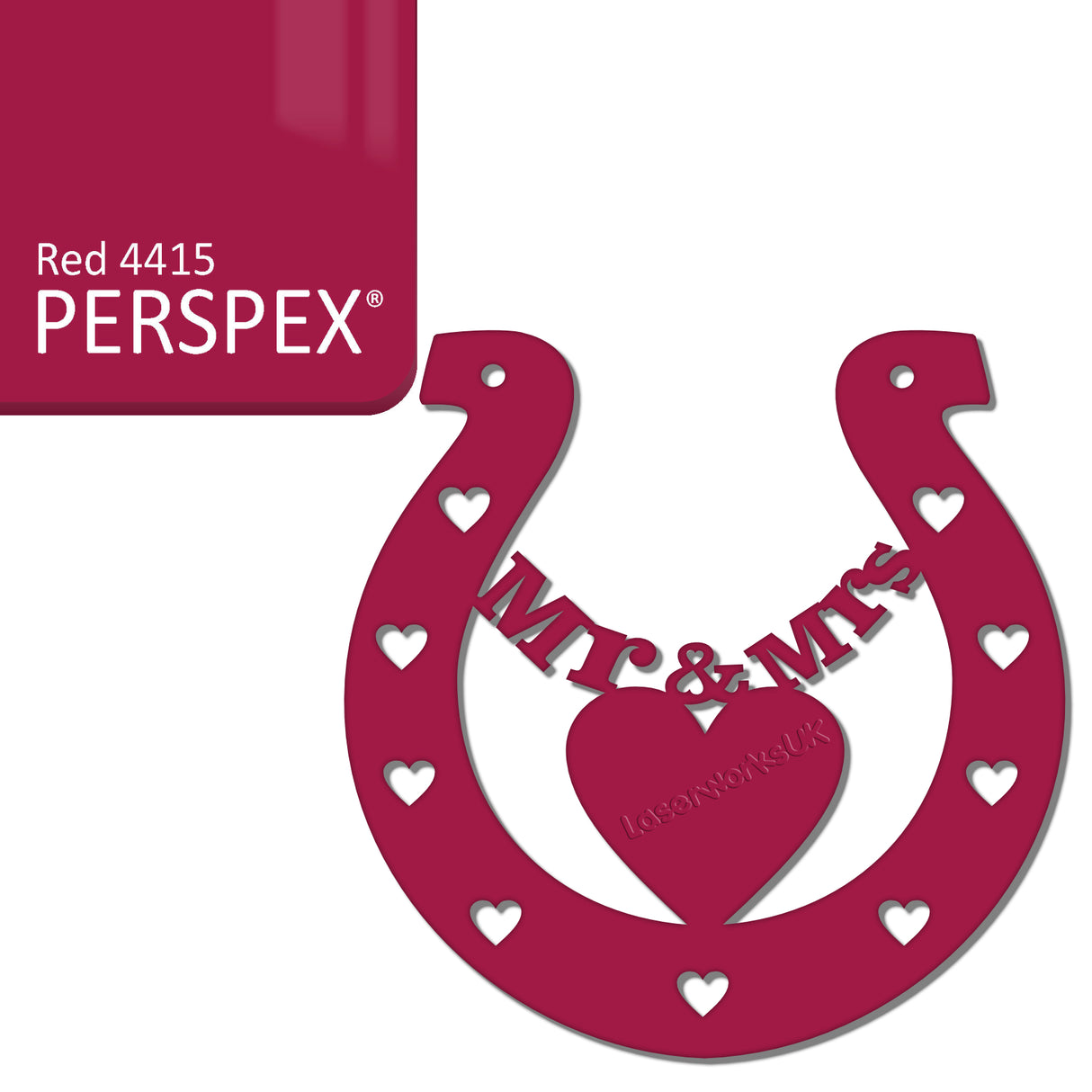 Acrylic Mr & Mrs Horseshoe Blanks - Laserworksuk