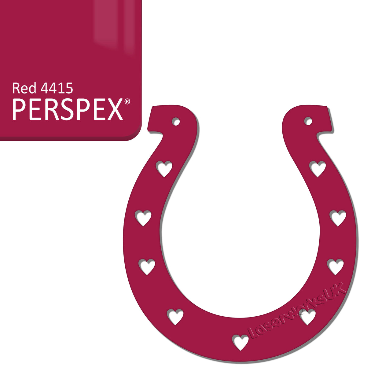 Acrylic Wedding Horseshoe With Hearts Cut Out Border - Laserworksuk