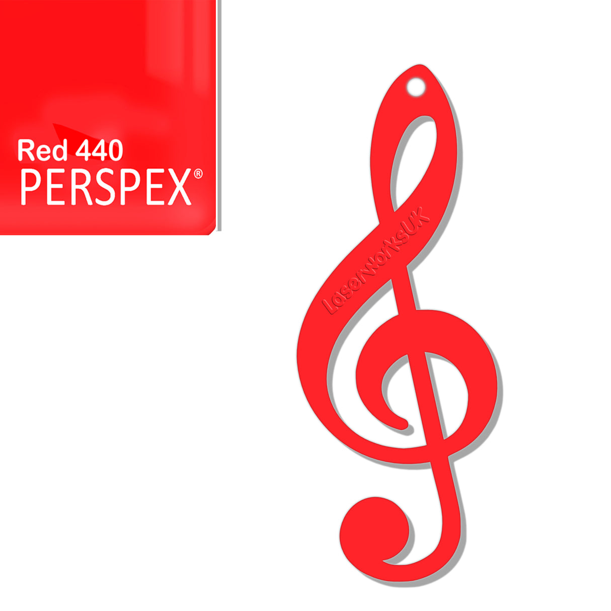 Acrylic Treble Clef Keyring - Music Student Gifts - Laserworksuk