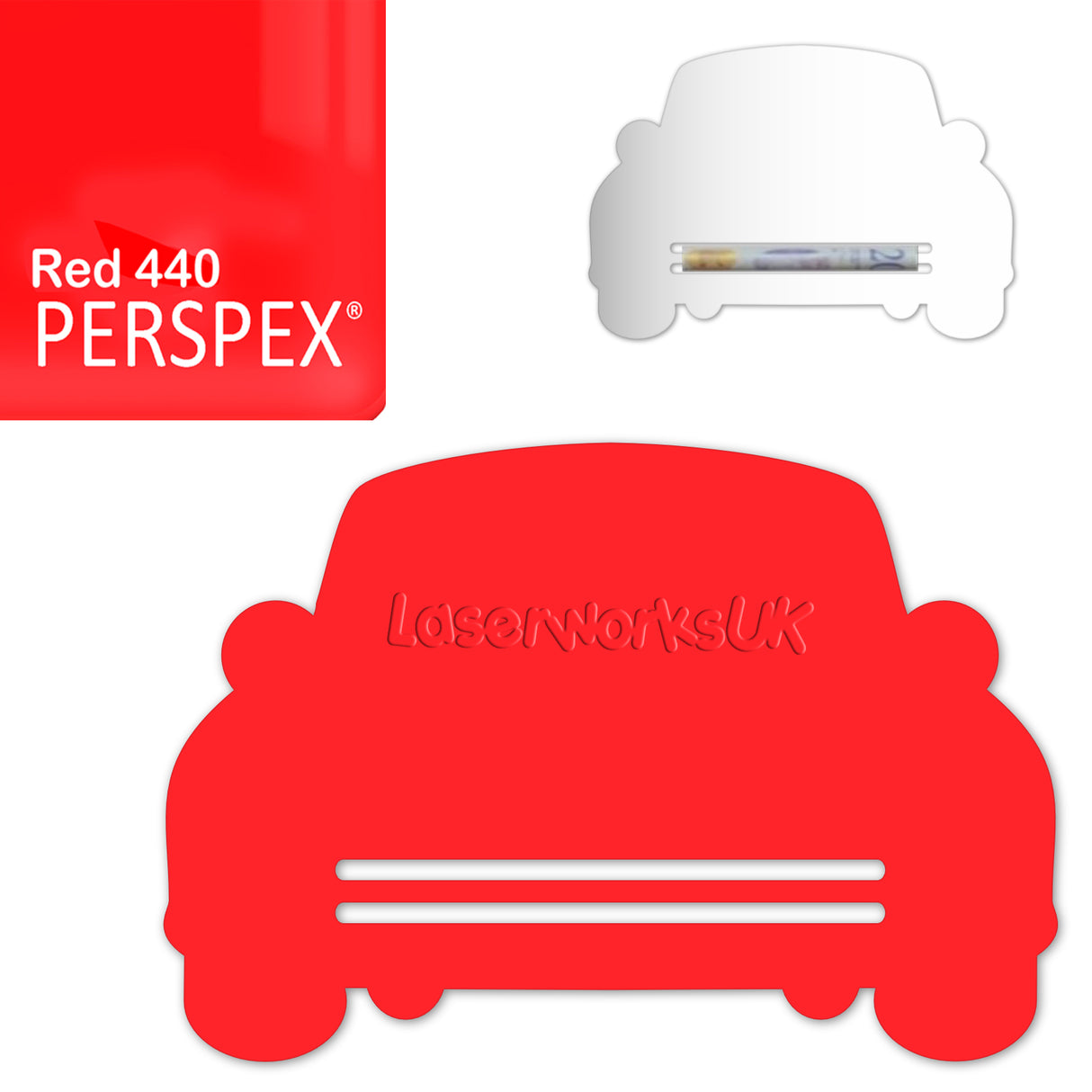 Acrylic Wedding Car Gift Money Holder Blanks - Laserworksuk