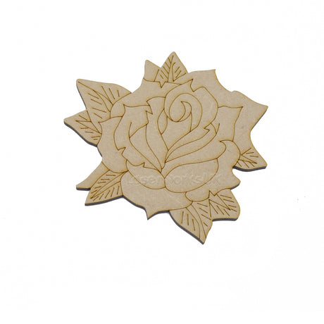 Rose Flower Craft Shapes | Wooden Craft Shapes - LaserworksUK