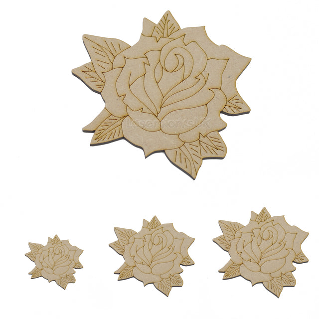 Rose Flower Craft Shapes | Wooden Craft Shapes - LaserworksUK