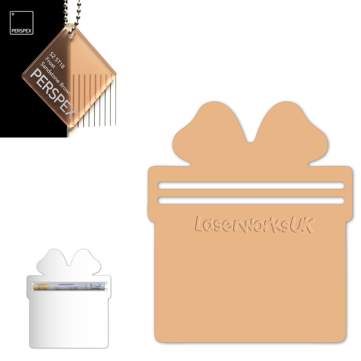 Acrylic Present Money Holder (Pack of 5) - Laserworksuk