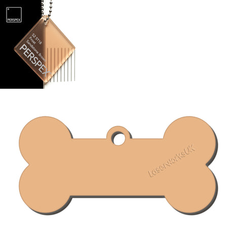 Acrylic Dog Bone Keyring - Multi Colours Blank Tags - Laserworksuk