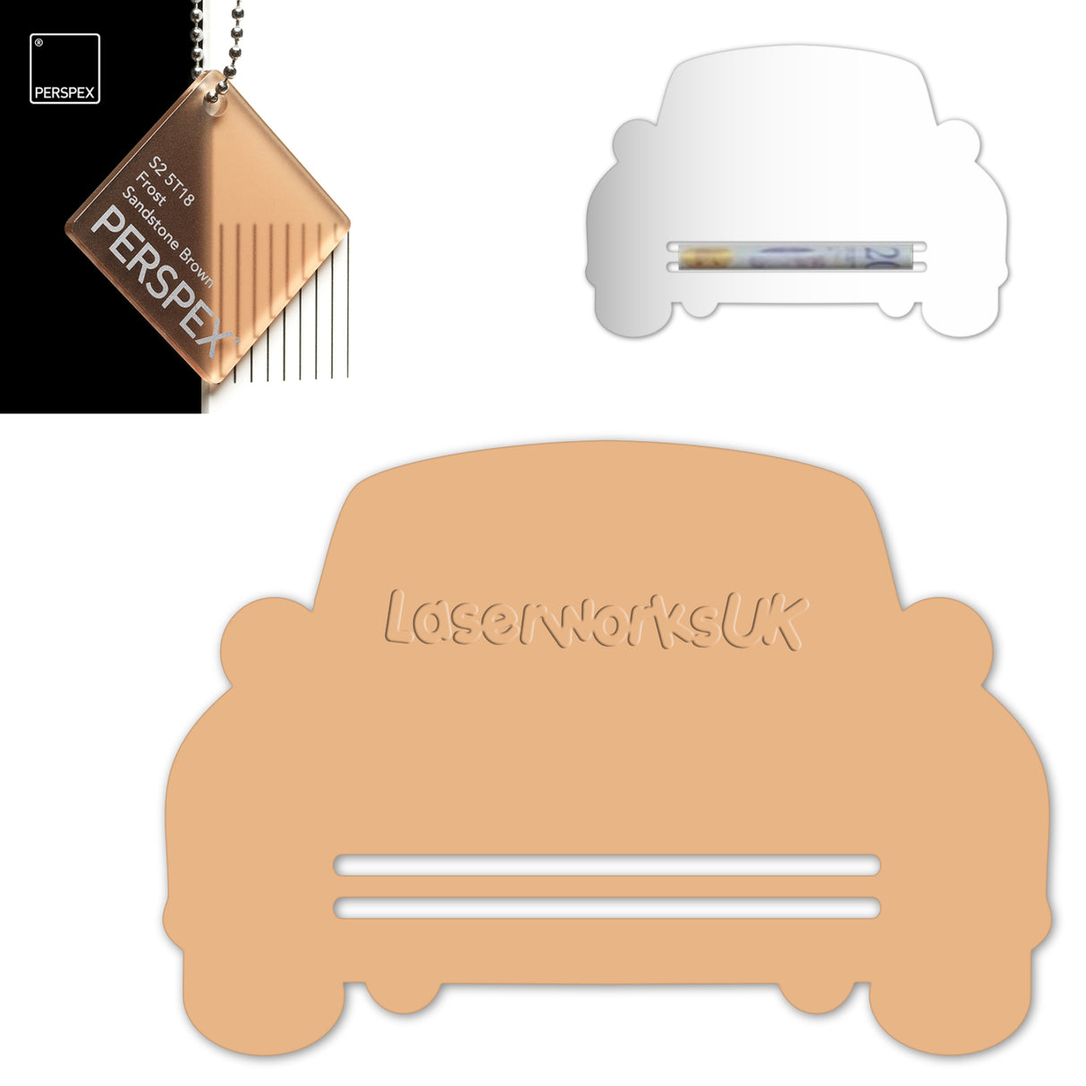 Acrylic Wedding Car Gift Money Holder Blanks - Laserworksuk