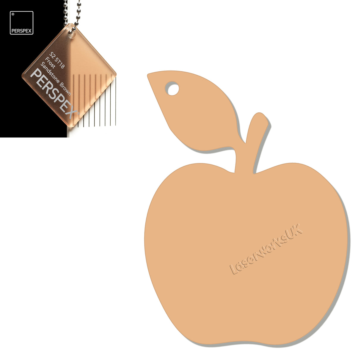 Acrylic Apple Keyring - Laserworksuk