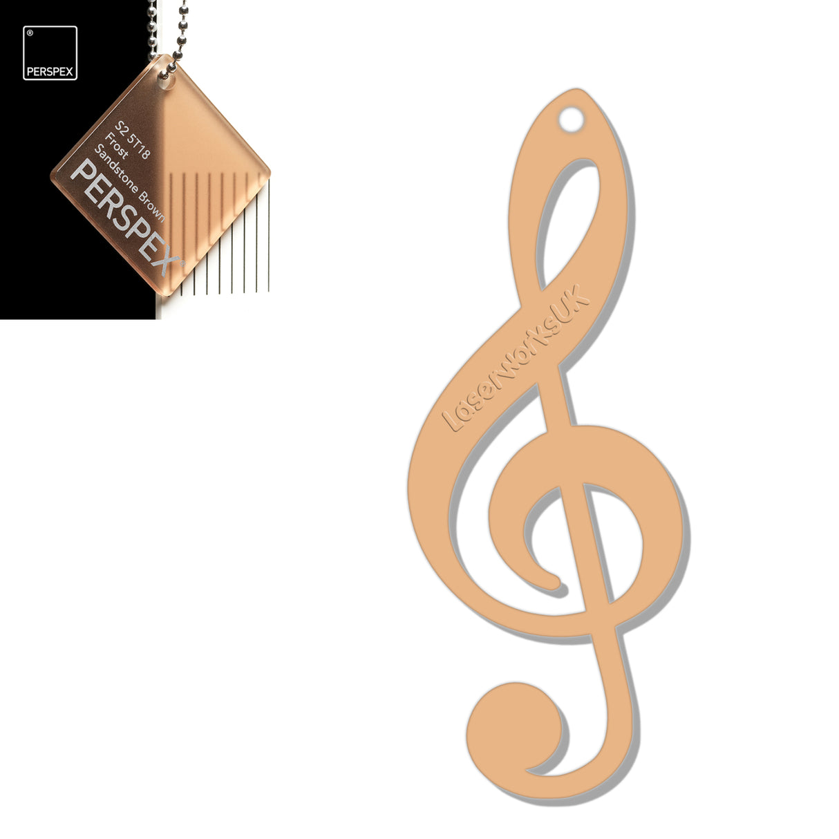 Acrylic Treble Clef Keyring - Music Student Gifts - Laserworksuk
