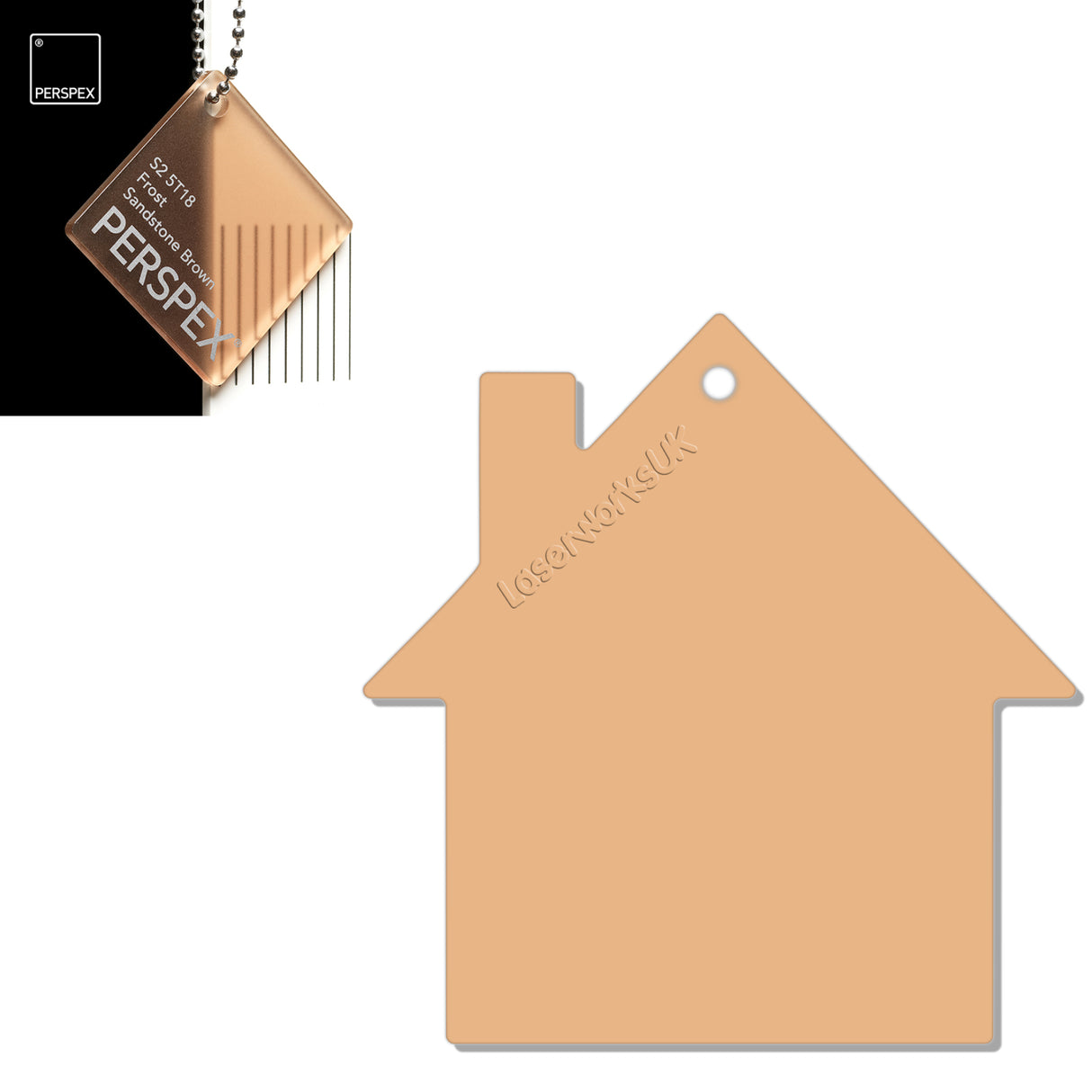 Acrylic New Home Keyring - Acrylic House Blank - Laserworksuk