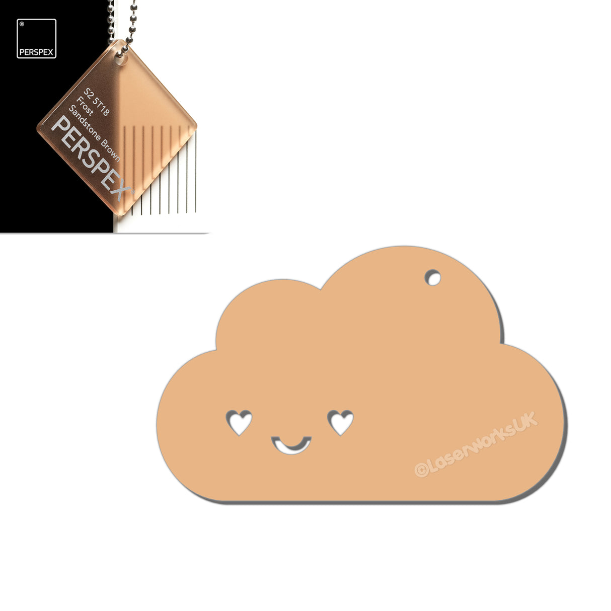 Custom Kawaii Happy Cloud Acrylic Keyring – 40+ Colours Available