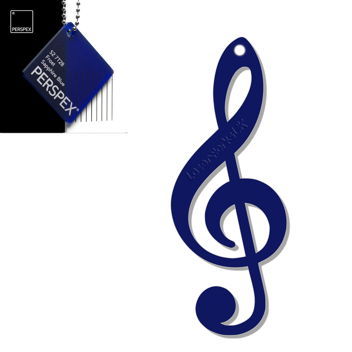 Acrylic Treble Clef Keyring - Music Student Gifts - Laserworksuk