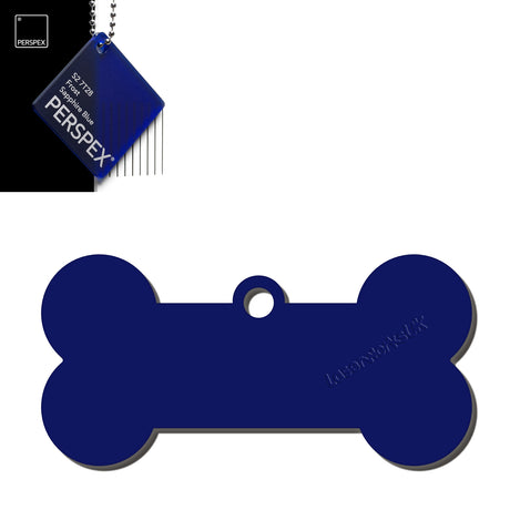 Acrylic Dog Bone Keyring - Multi Colours Blank Tags - Laserworksuk