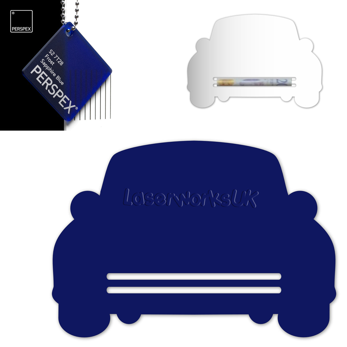 Acrylic Wedding Car Gift Money Holder Blanks - Laserworksuk