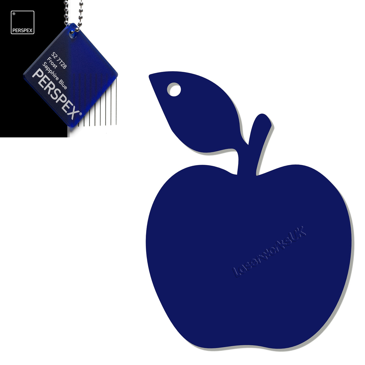 Acrylic Apple Keyring - Laserworksuk