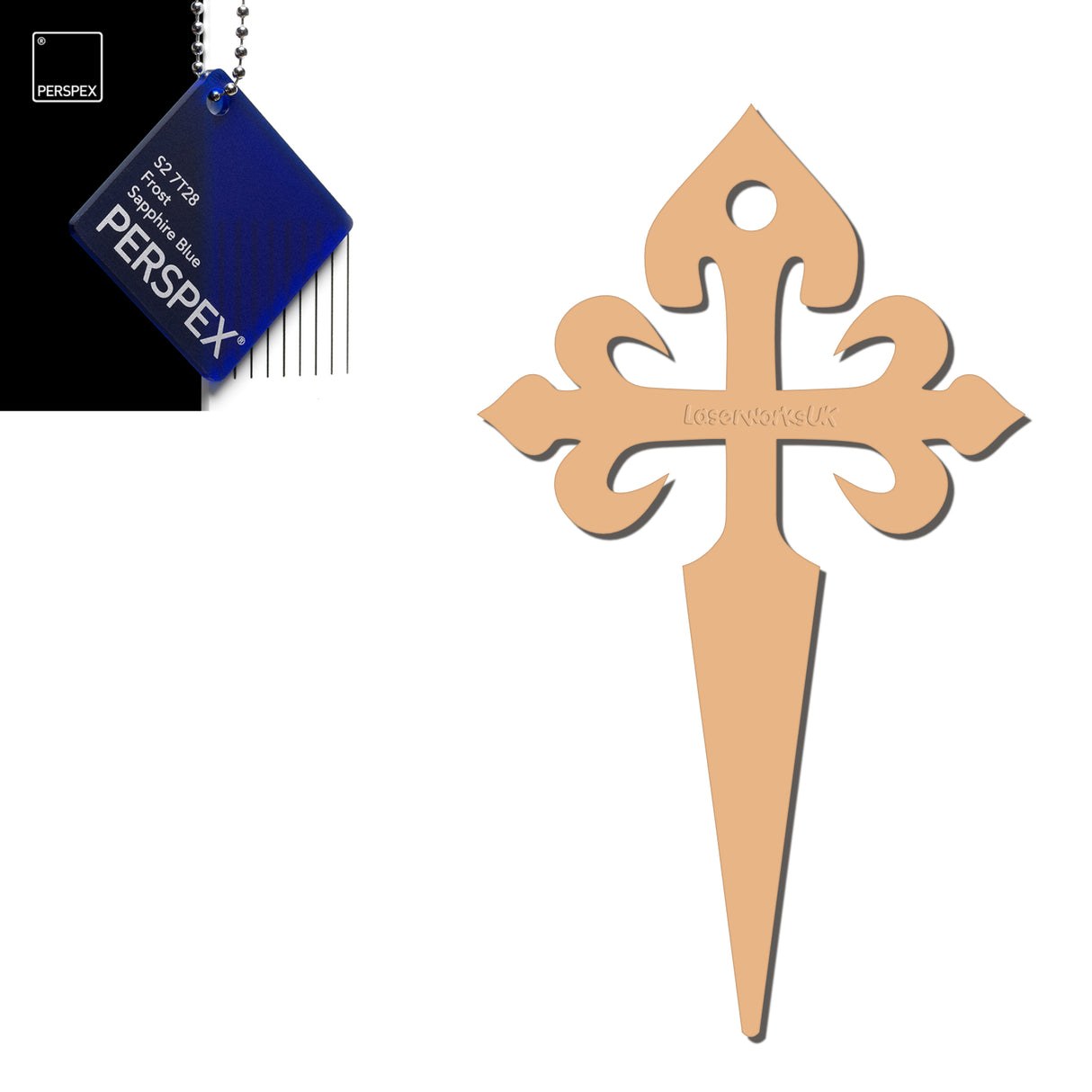 Camino de Santiago - St James Cross Keyring - Laserworksuk