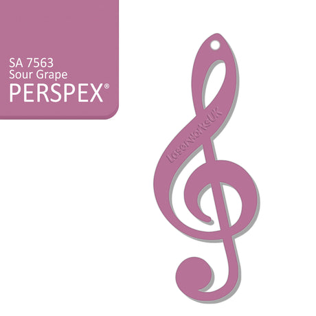 Acrylic Treble Clef Keyring - Music Student Gifts - Laserworksuk