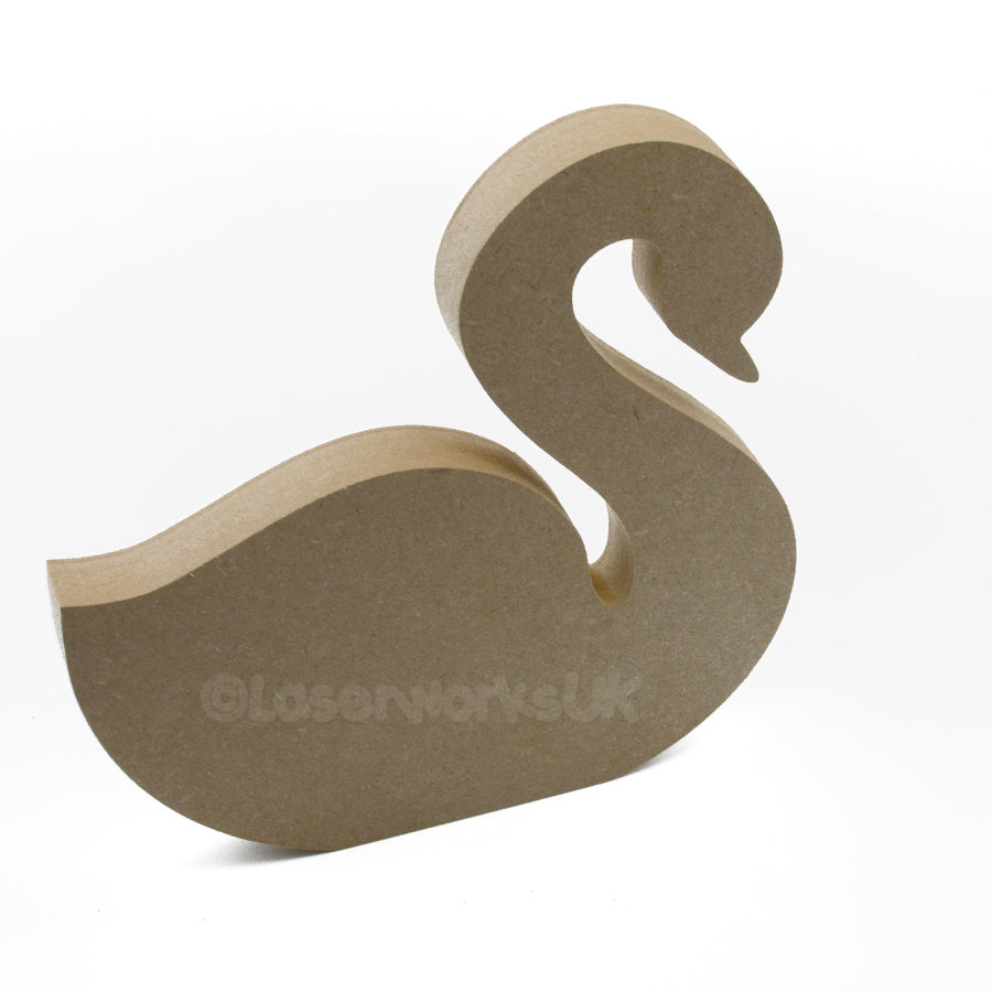 Wooden Swan Freestanding Craft Shapes - Laserworksuk
