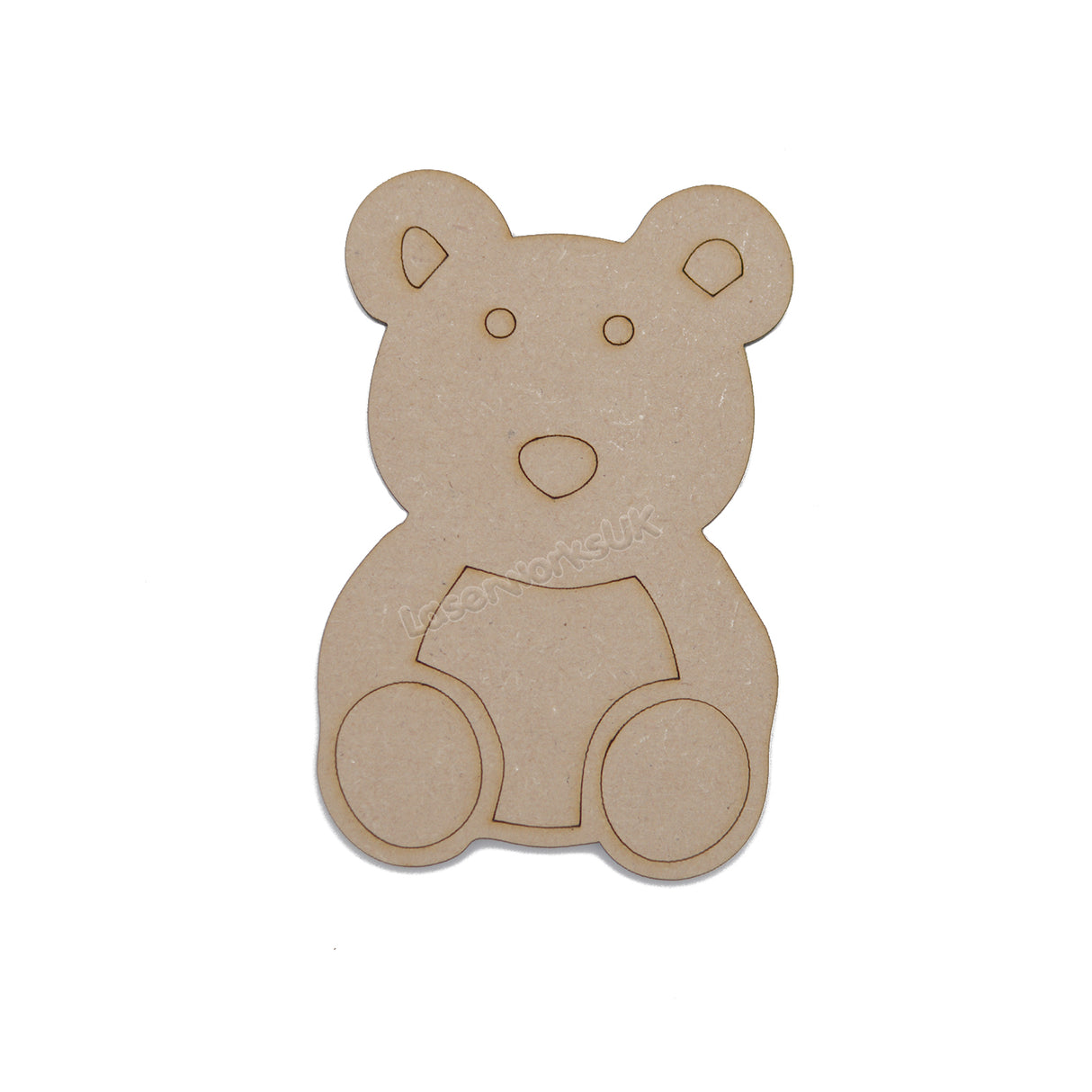 Wooden Mdf Etched Teddy Bear Craft Shapes - LaserworksUK