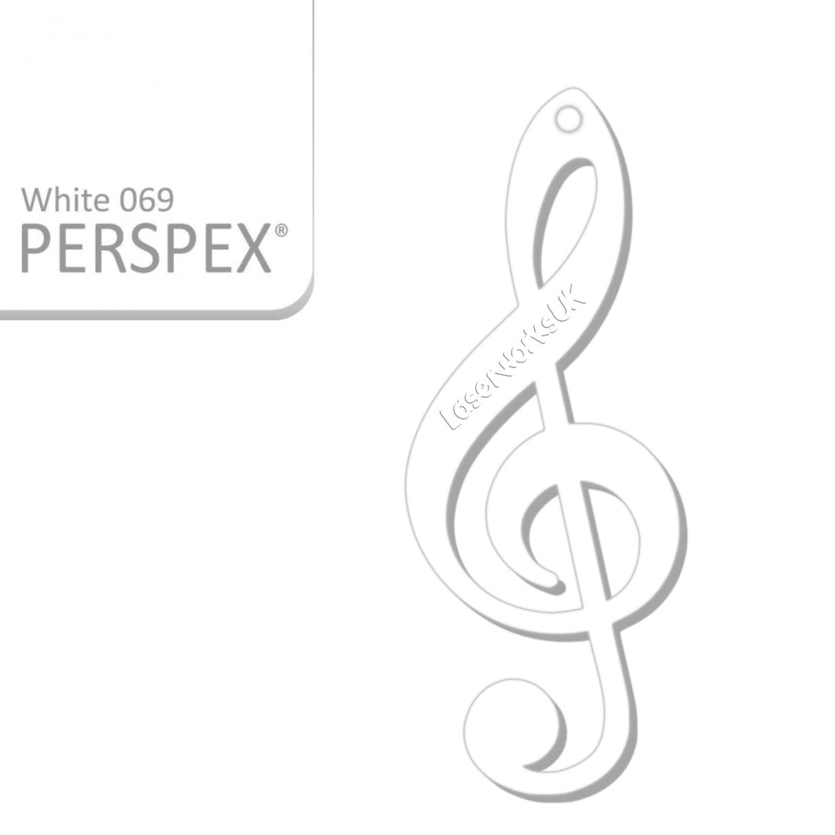 Acrylic Treble Clef Keyring - Music Student Gifts - Laserworksuk