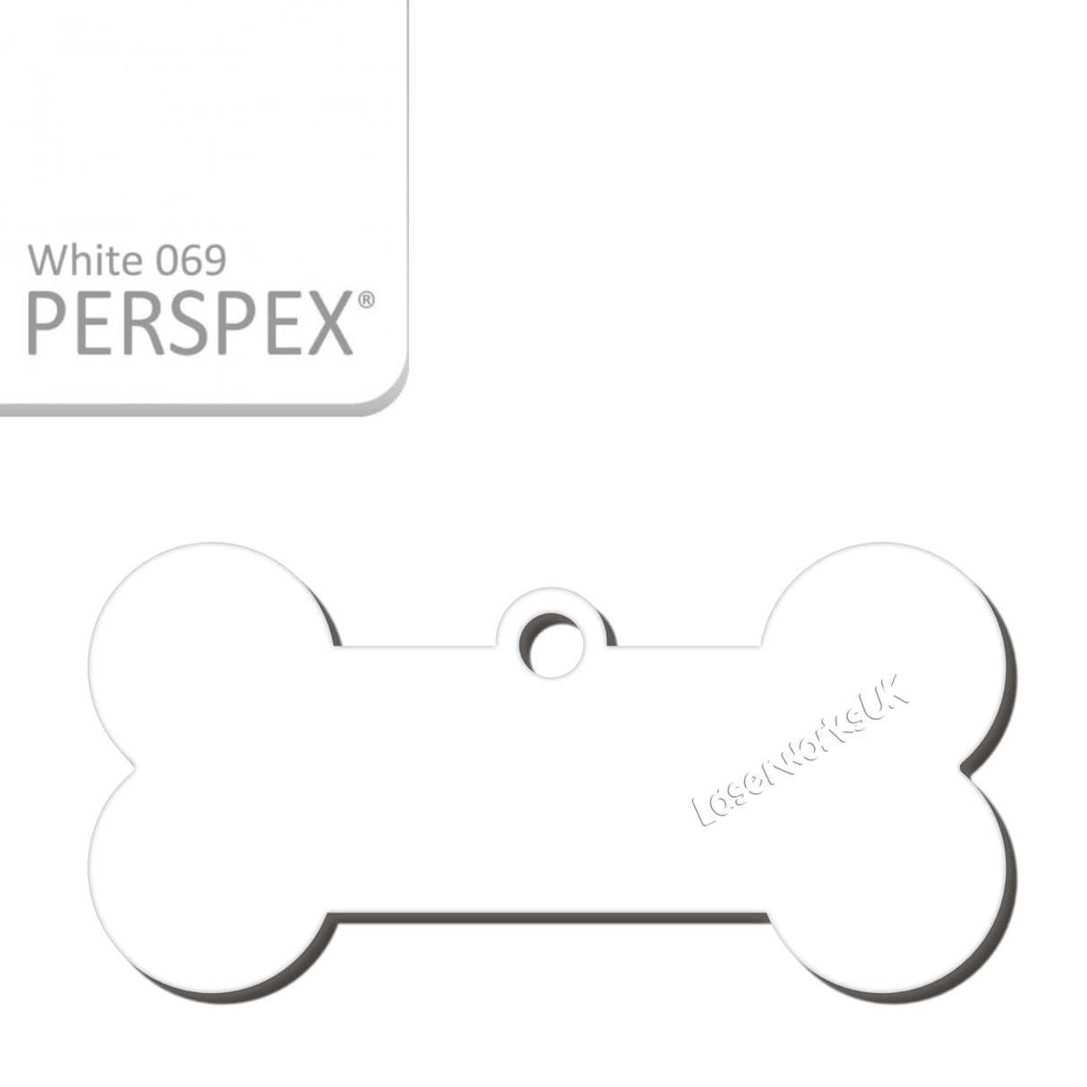 Acrylic Dog Bone Keyring - Multi Colours Blank Tags - Laserworksuk