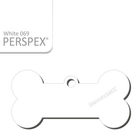 Acrylic Dog Bone Keyring - Multi Colours Blank Tags - Laserworksuk