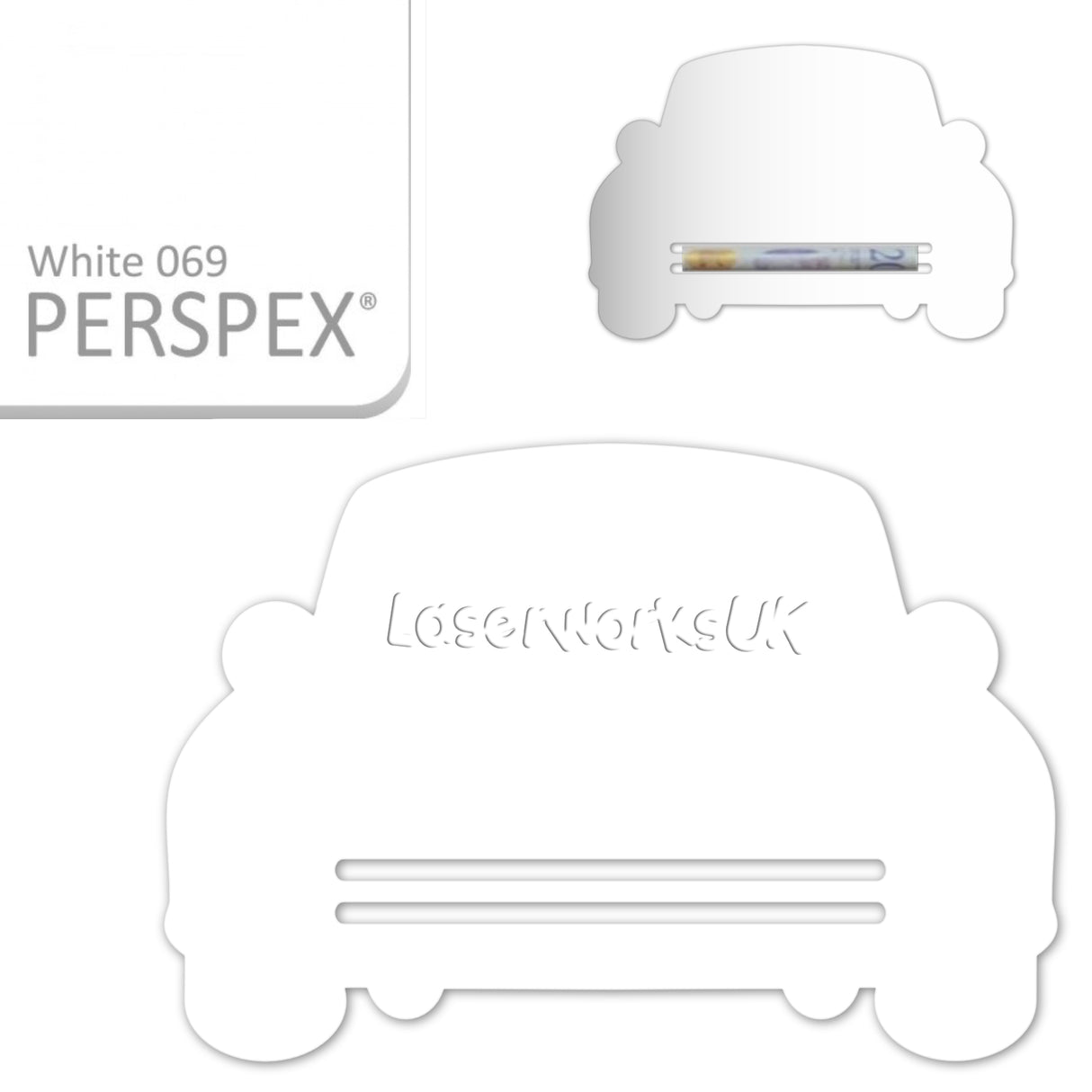 Acrylic Wedding Car Gift Money Holder Blanks - Laserworksuk