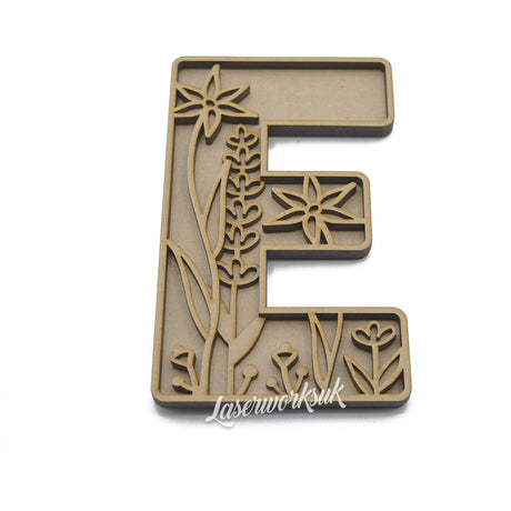 Wild Flower Alphabet Theme Layered Letters - Full Alphabet Available - LaserworksUK