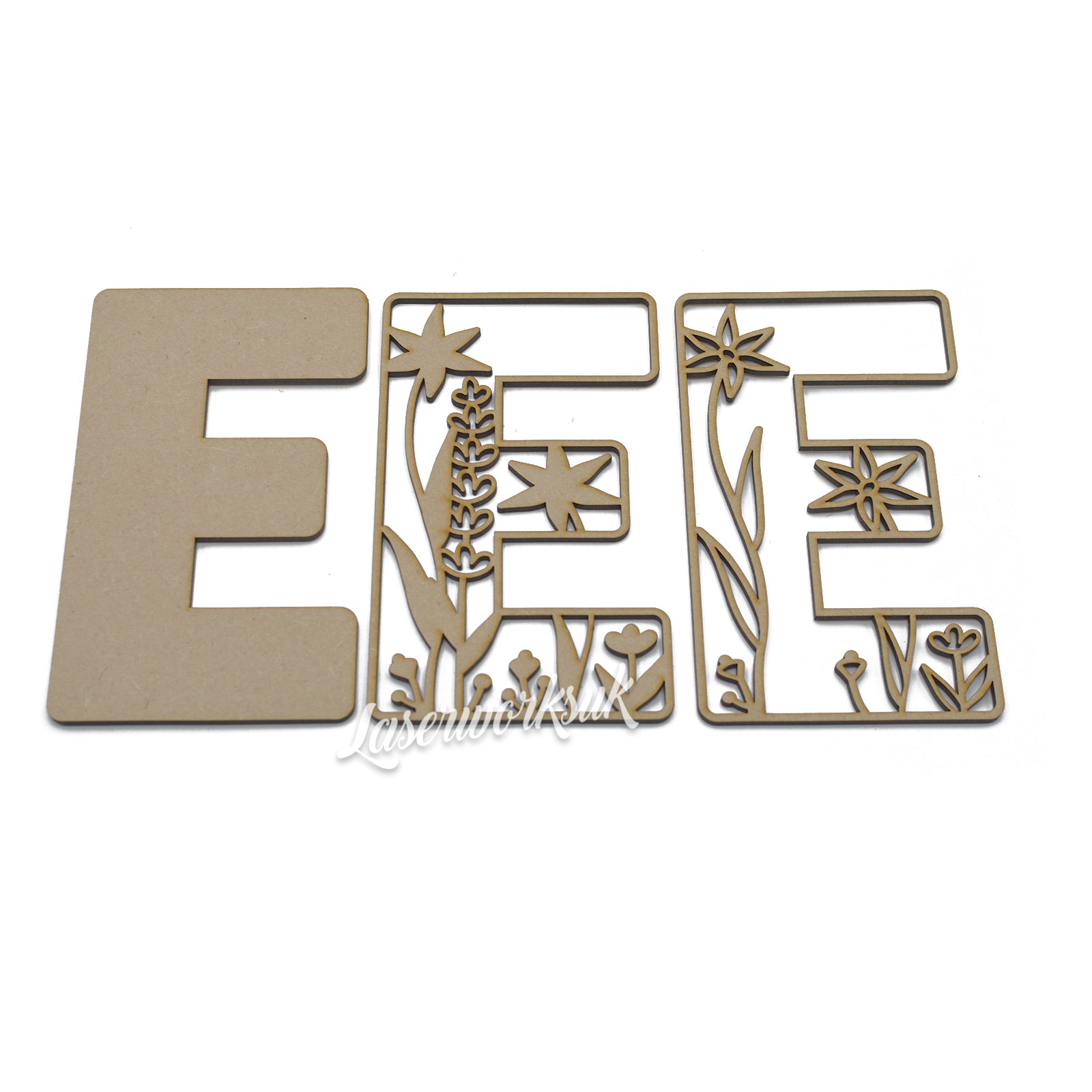 Wild Flower Alphabet Theme Layered Letters - Full Alphabet Available - LaserworksUK