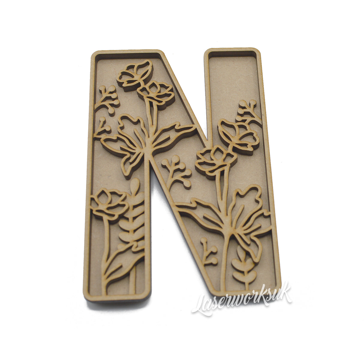 Wild Flower Alphabet Theme Layered Letters - Full Alphabet Available - LaserworksUK
