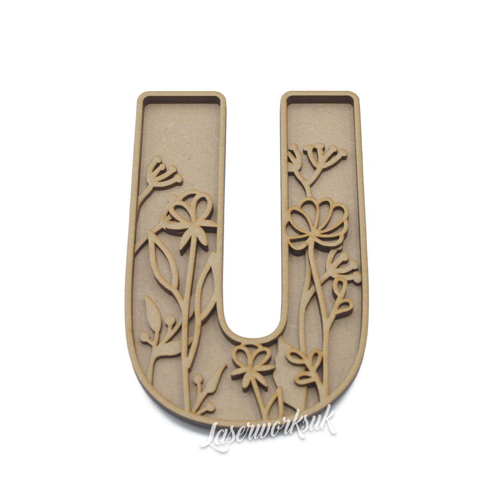 Wild Flower Alphabet Theme Layered Letters - Full Alphabet Available - LaserworksUK