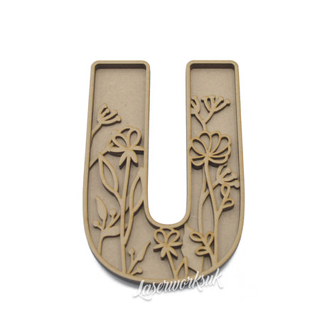 Wild Flower Alphabet Theme Layered Letters - Full Alphabet Available - LaserworksUK