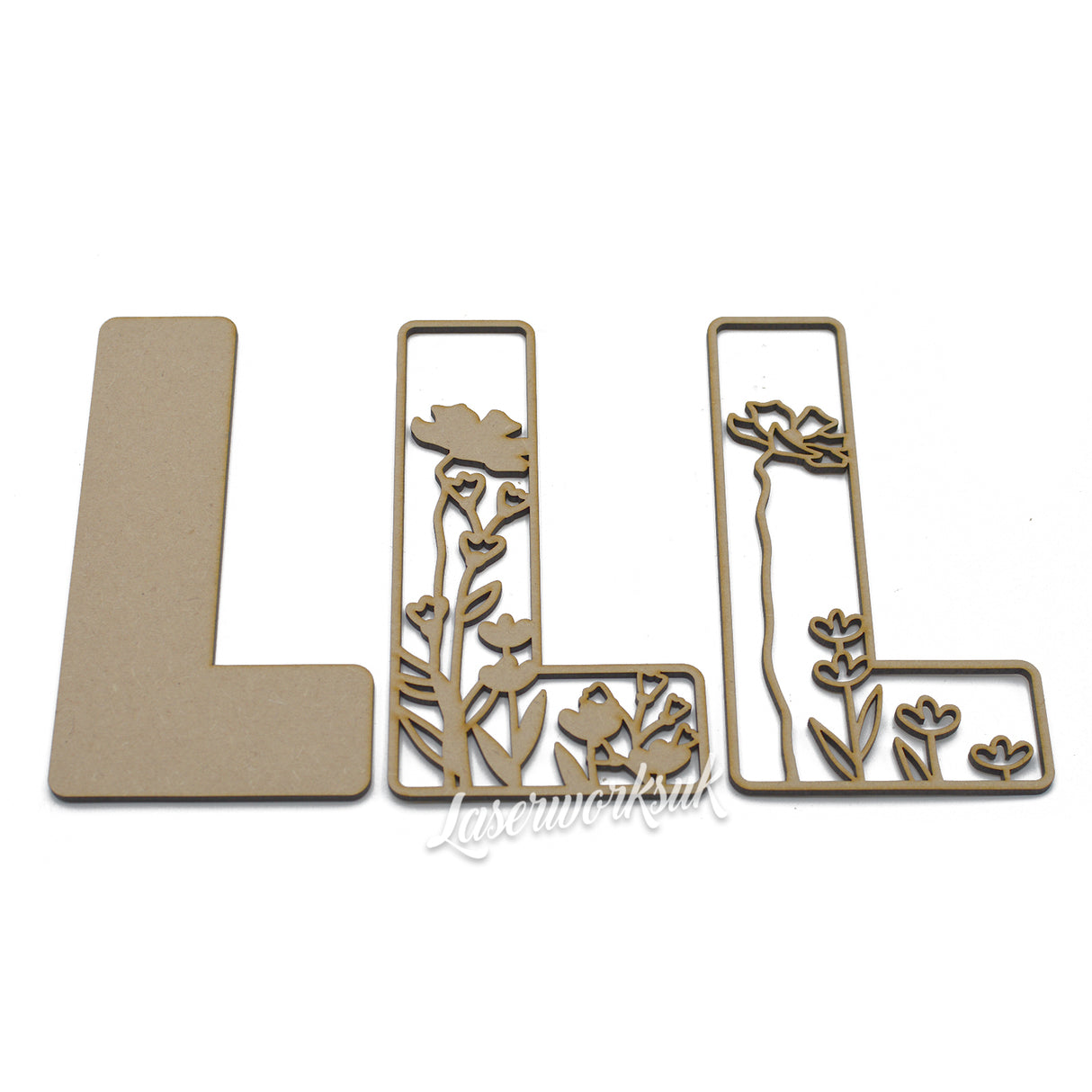 Wild Flower Alphabet Theme Layered Letters - Full Alphabet Available - LaserworksUK
