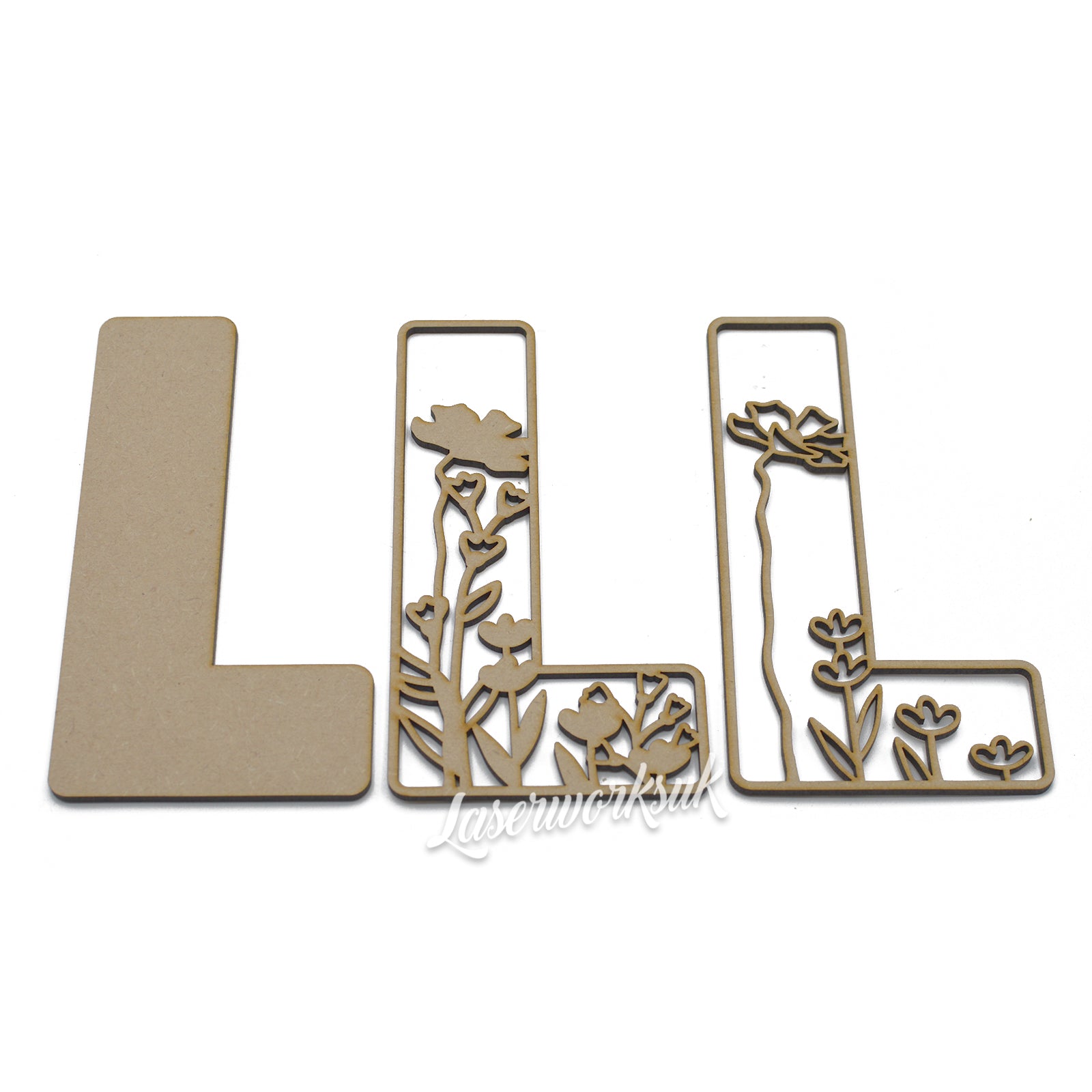 Wild Flower Alphabet Theme Layered Letters - Full Alphabet Available - LaserworksUK