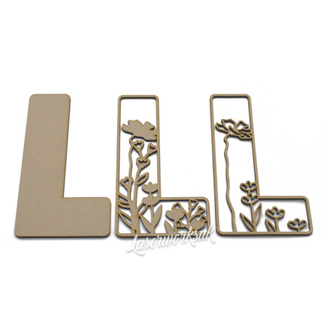 Wild Flower Alphabet Theme Layered Letters - Full Alphabet Available - LaserworksUK