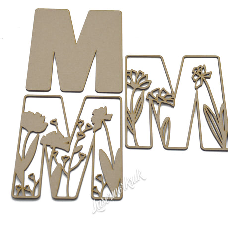 Wild Flower Alphabet Theme Layered Letters - Full Alphabet Available - LaserworksUK