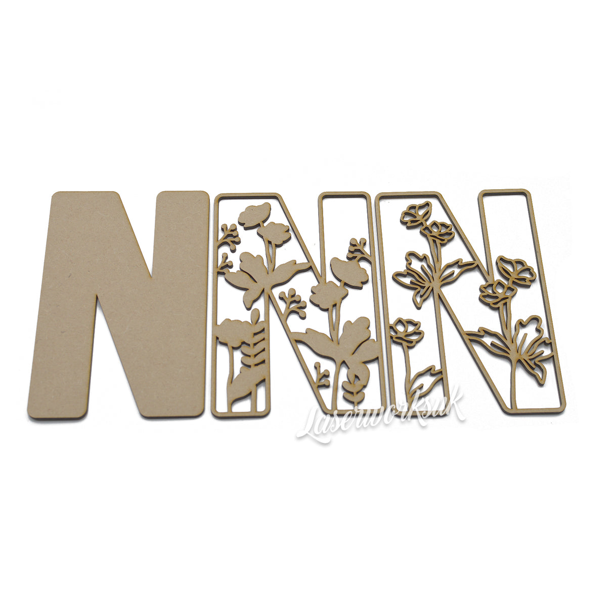 Wild Flower Alphabet Theme Layered Letters - Full Alphabet Available - LaserworksUK