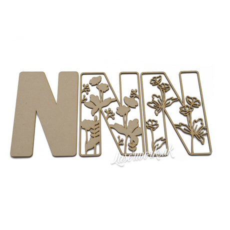 Wild Flower Alphabet Theme Layered Letters - Full Alphabet Available - LaserworksUK