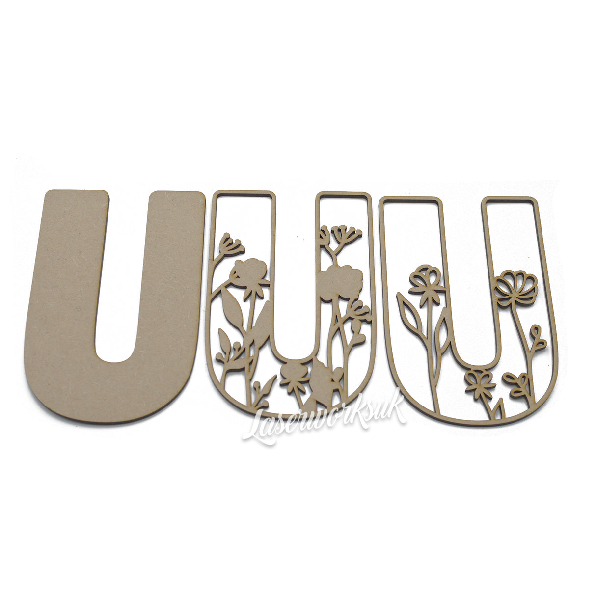 Wild Flower Alphabet Theme Layered Letters - Full Alphabet Available - LaserworksUK