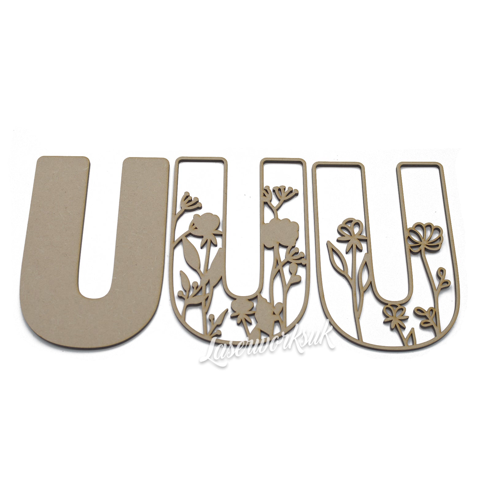 Wild Flower Alphabet Theme Layered Letters - Full Alphabet Available - LaserworksUK