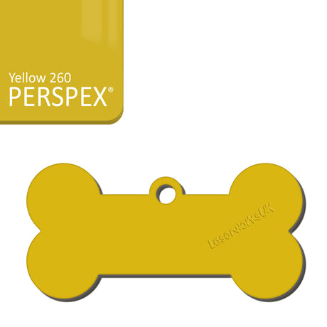 Acrylic Dog Bone Keyring - Multi Colours Blank Tags - Laserworksuk