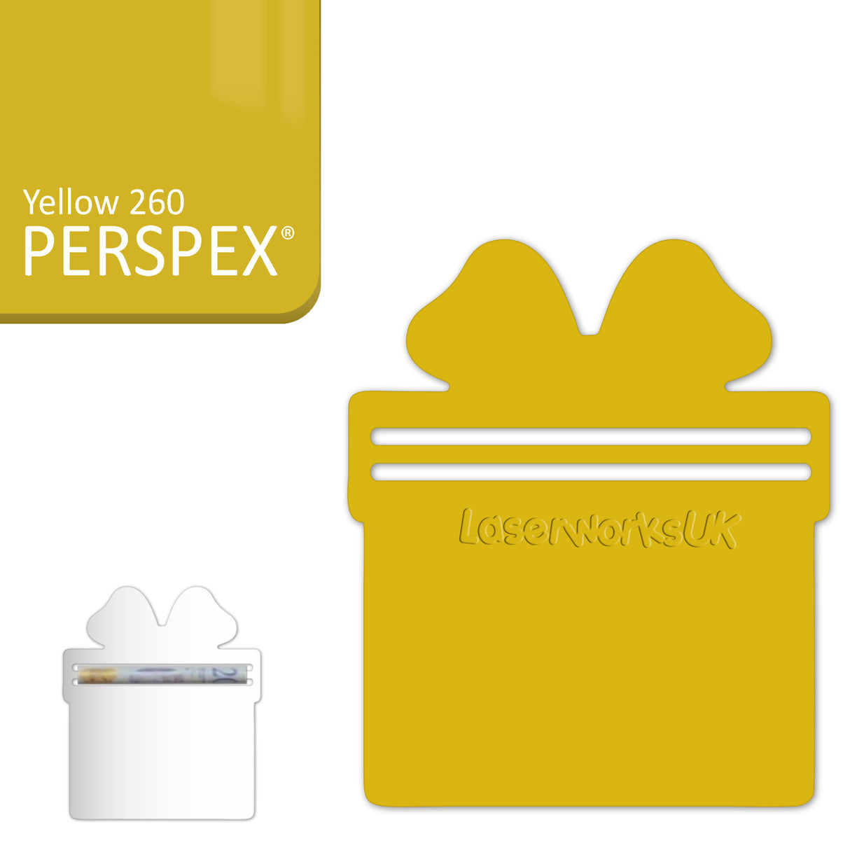 Acrylic Present Money Holder (Pack of 5) - Laserworksuk