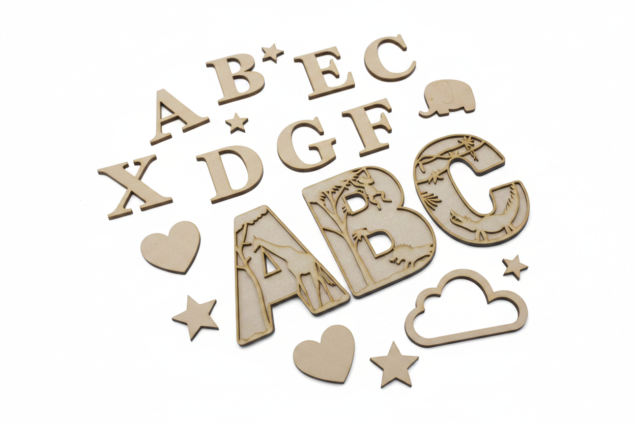 MDF Wooden Letters & Laser Cut Craft Shapes